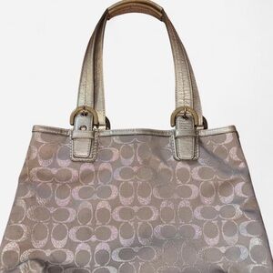 Coach Metallic Brown Signature Tote